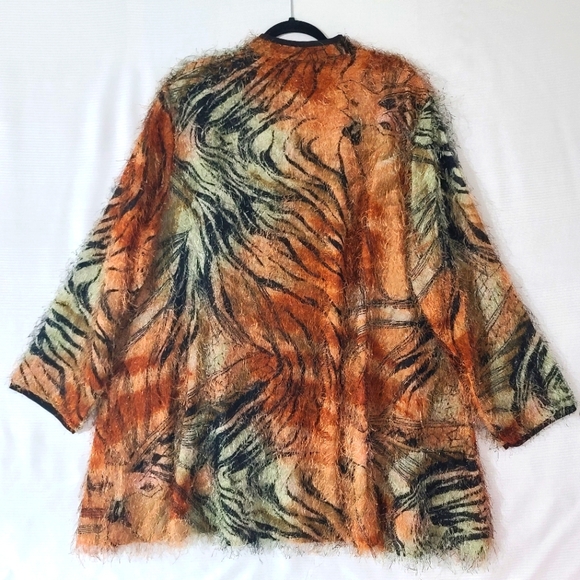 MlleGabriel Women's 20 Tiger Striped Eylash Sweater Jacket - Picture 2 of 10